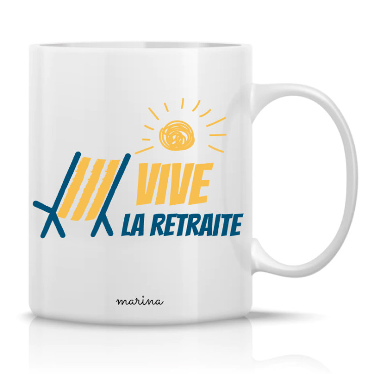 Mug Vive la retraite - Blanc
