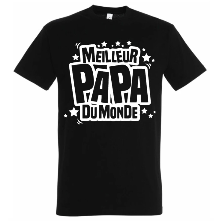T-shirt Meilleur papa du monde - Noir
