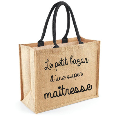 Cabas "Le petit bazar d'une super maitresse" - Marina