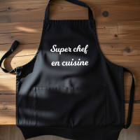 Tablier de cuisine à personnaliser : Couleur - Noir