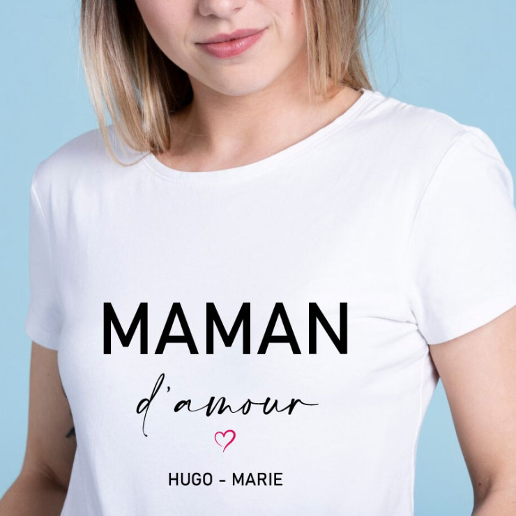 T-shirt personnalisé Maman d'amour