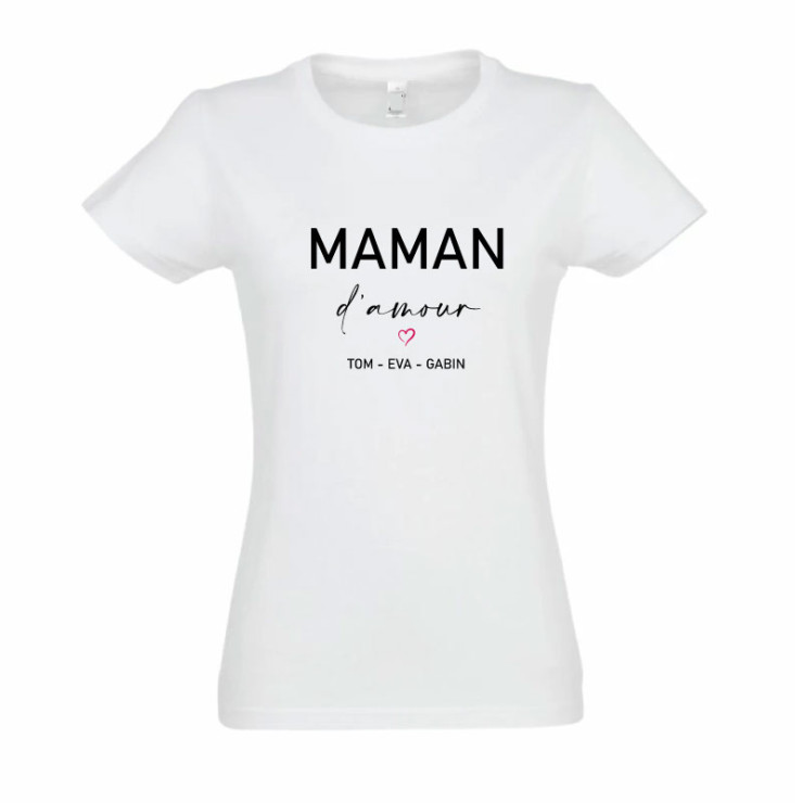 T-shirt Maman d'amour personnalisé