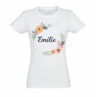 T-shirt couronne de fleur femme