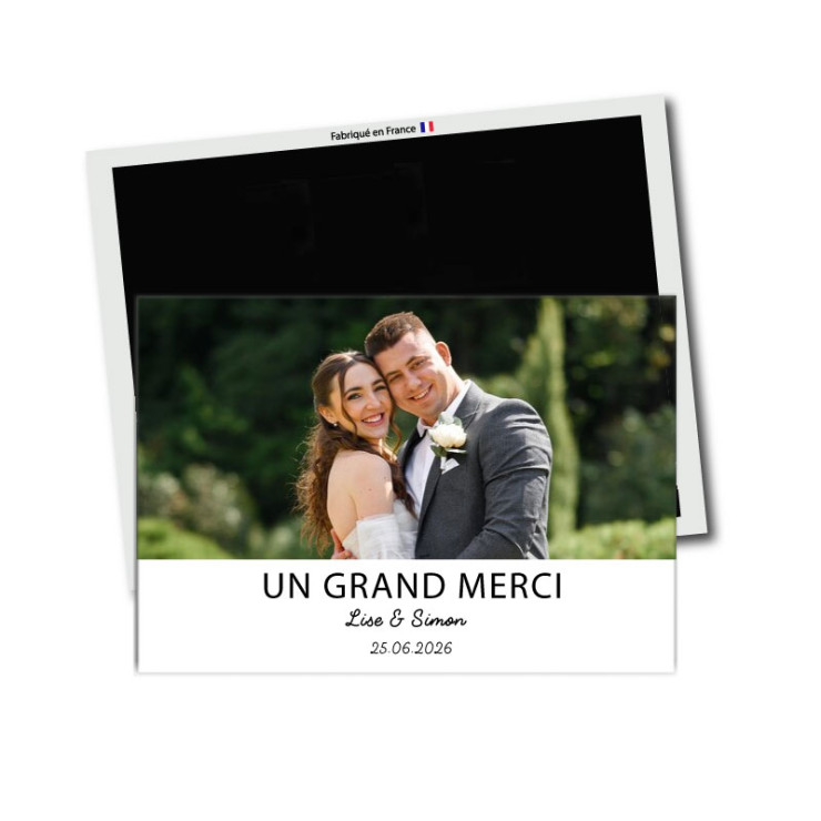 Magnet remerciement mariage