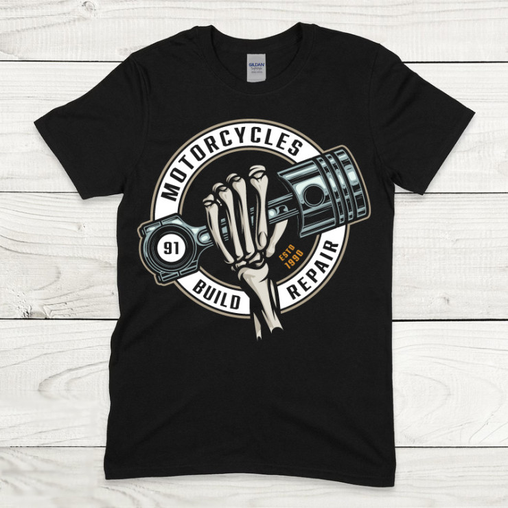 T-Shirt Noir Motorcycles
