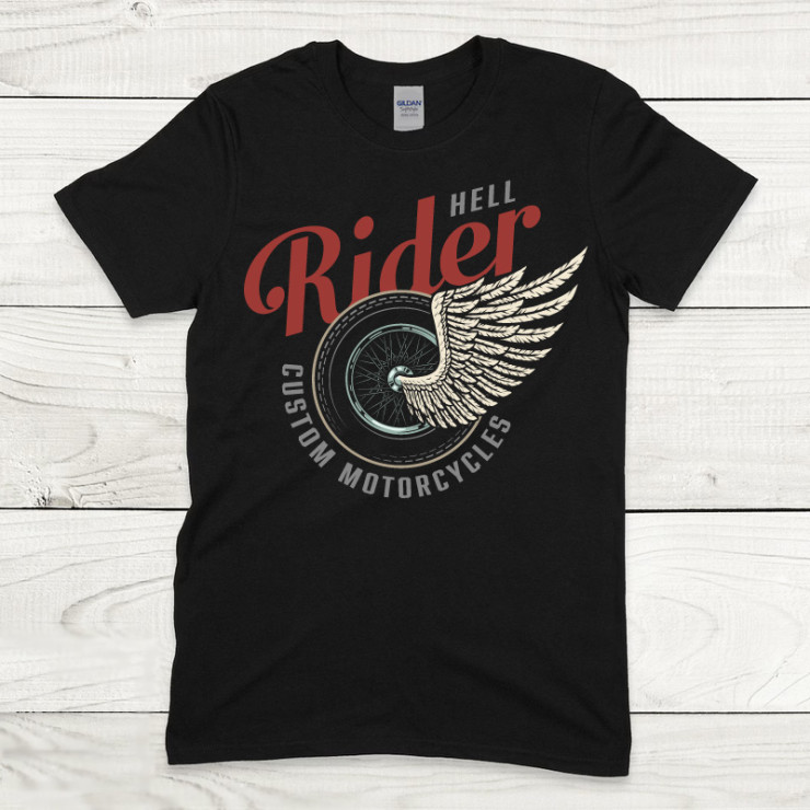 T-Shirt noir motard Rider