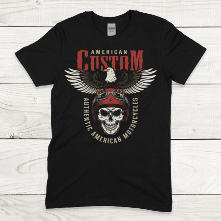       T-Shirt Noir motard Américan Custom
    