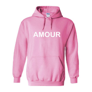 Sweat à capuche AMOUR - Rose