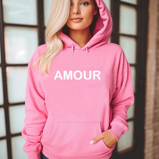 Boutique sweat à capuche AMOUR - Rose