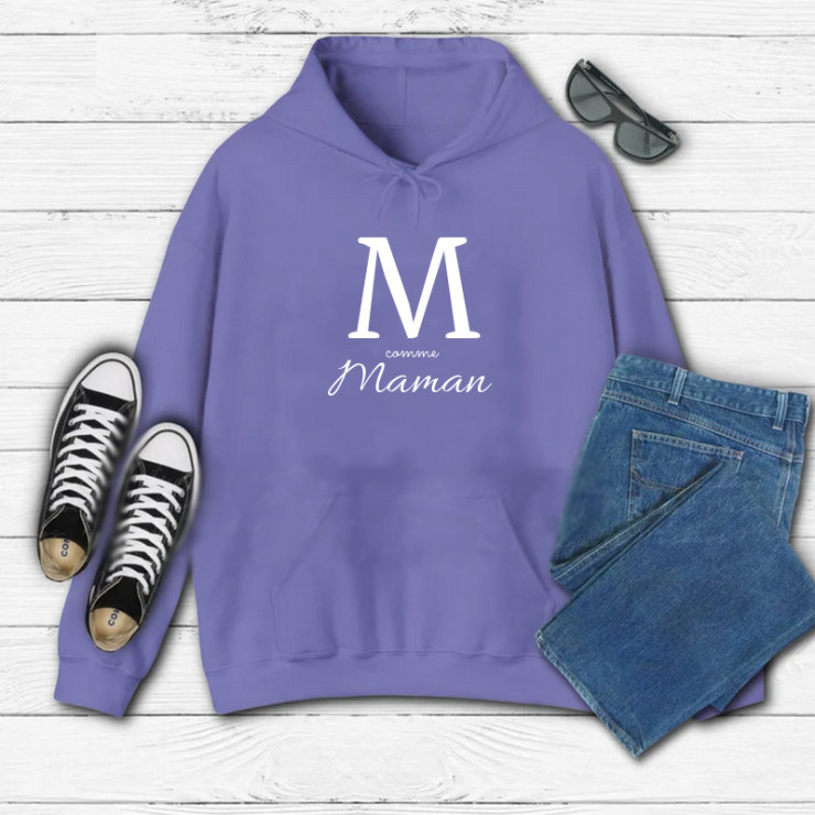 Sweat femme initiale - Violet - Personnalisé