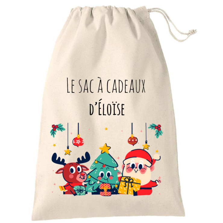 Sac cadeaux Noël tissu