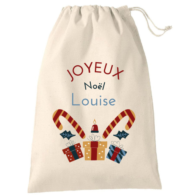 Sac à cadeaux avec cordon de serrage pour Noël