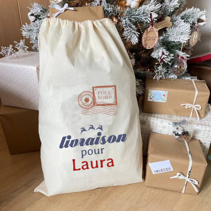 Sac de livraison de cadeau de Noël personnalisé