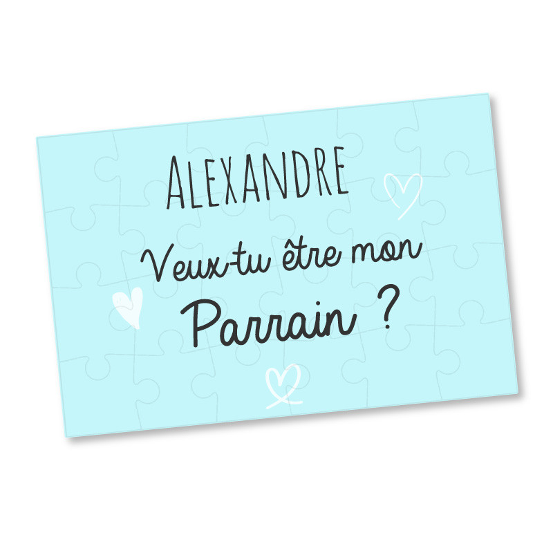 Threan Set de Cadeau pour Parrain en Bois Puzzle d'Annonce de