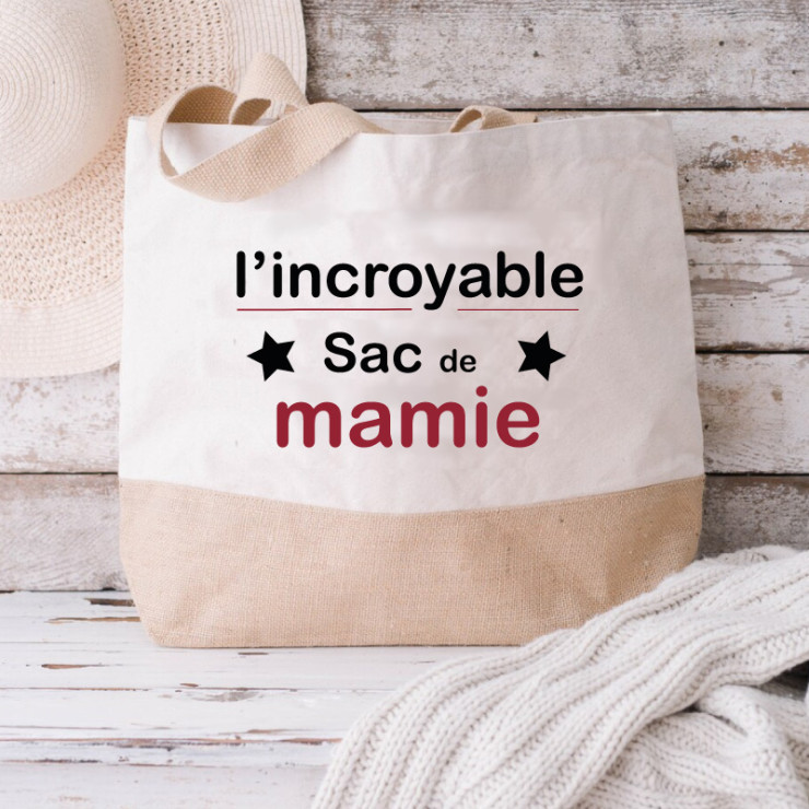 Sac cabas personnalisé mamie