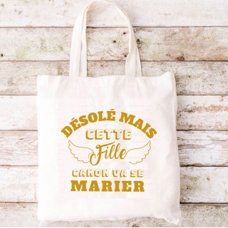 Achat tote bag EVJF "Cette fille va se marier"