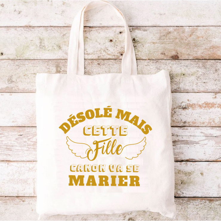 Tote bag EVJF "Cette fille canon va se marier"