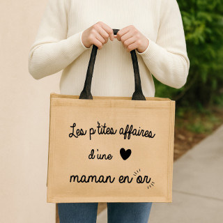 Achat cabas 'les p'tites affaires d'une maman en or"