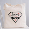 Tote bag personnalisé Super Maitre - Tote bag homme