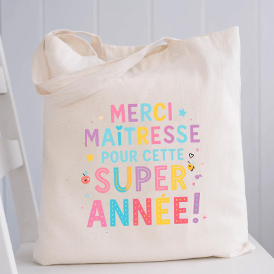 Achat tote bag merci maitresse pour cette Super Année