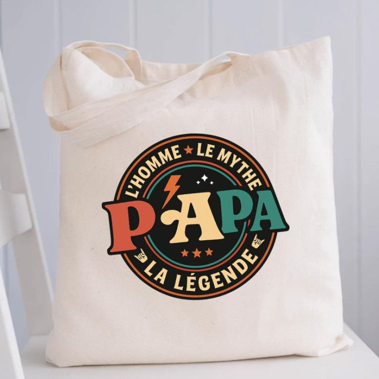       Tote bag Papa - Le mythe, la légende
    