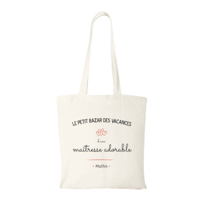 Tote bag maitresse en vacances