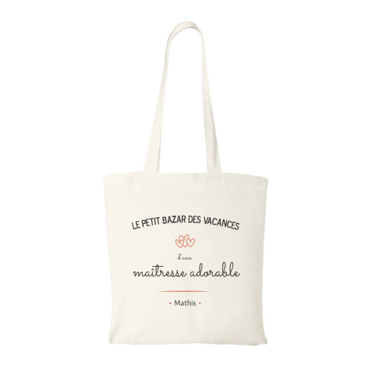       Tote bag maitresse en vacances
    