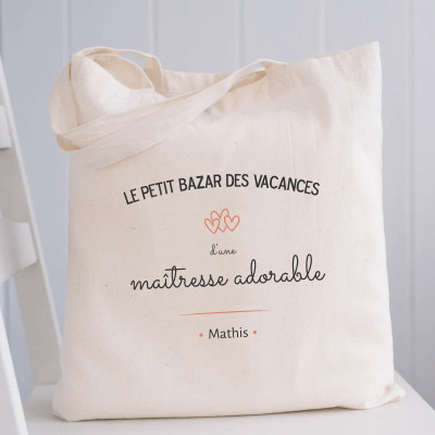 Achat tote bag maitresse en vacances