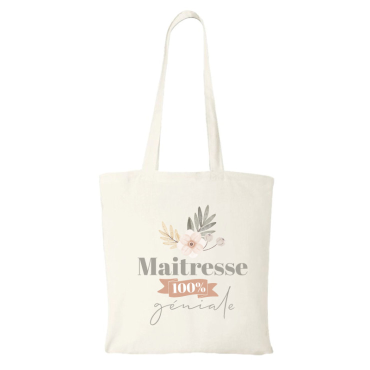 Tote bag maitresse 100% géniale
