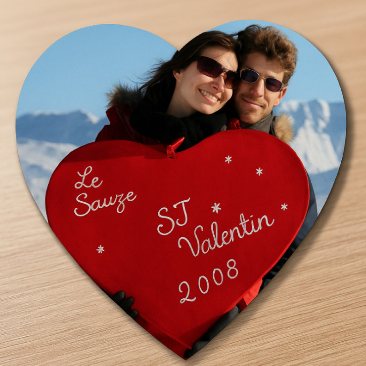       Magnet photo cœur personnalisé avec image et texte
    