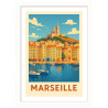 Affiche de Marseille - Encadrement : Cadre blanc