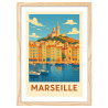Affiche de Marseille - Cadre bois