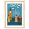 Affiche de Londres - Cadre bois