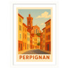 Affiche de Perpignan - Encadrement : Cadre blanc