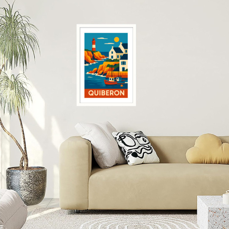                     Affiche vintage Quiberon
                  