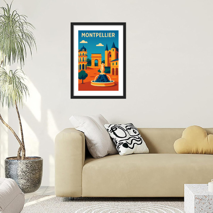 Affiche vintage de Montpellier