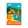 Affiche d'Argelès-sur-Mer - Encadrement : Cadre blanc