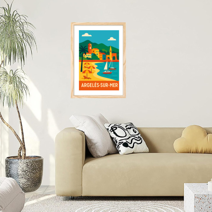 Affiche vintage d'Argelès-sur-Mer