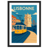 Affiche de Lisbonne - Encadrement : Cadre noir