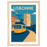 Affiche de Lisbonne - Cadre bois
