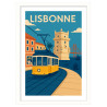 Affiche de Lisbonne - Encadrement : Cadre blanc