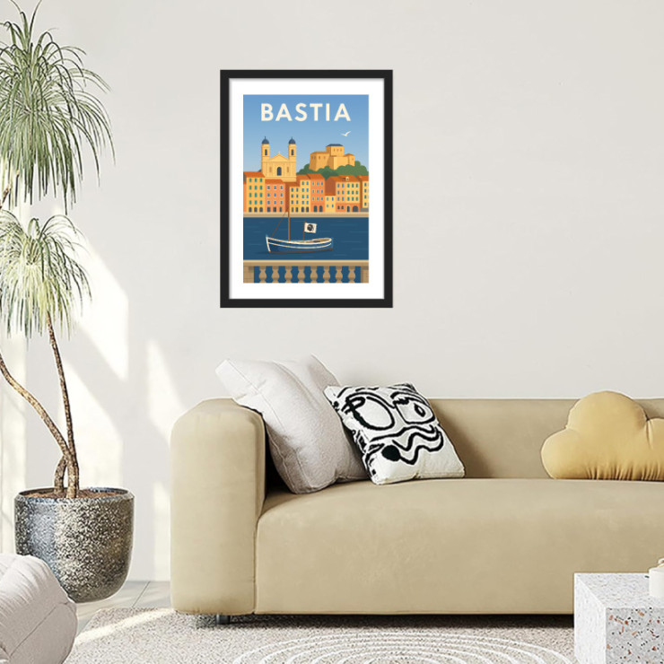                     Affiche vintage de Bastia
                  