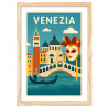 Affiche de Venise - Cadre bois