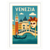 Affiche de Venise - Encadrement : Cadre blanc