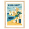 Affiche d'Hammamet - Cadre bois