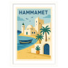 Affiche d'Hammamet - Encadrement : Cadre blanc