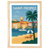 Affiche de Saint-Tropez - Cadre bois
