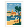 Affiche de Saint-Tropez - Encadrement : Cadre blanc
