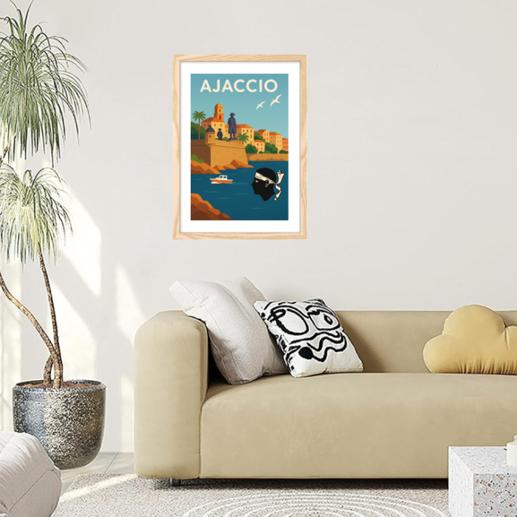 Affiche vintage d'Ajaccio