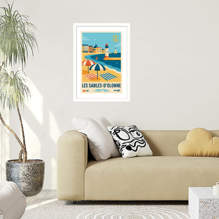                     Affiche vintage des Sables d'Olonne
                  